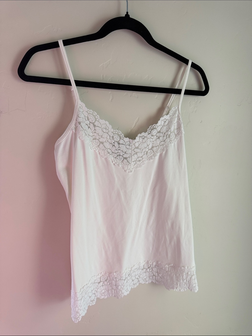 White House Black Market White Lace-Trim Camisole Top